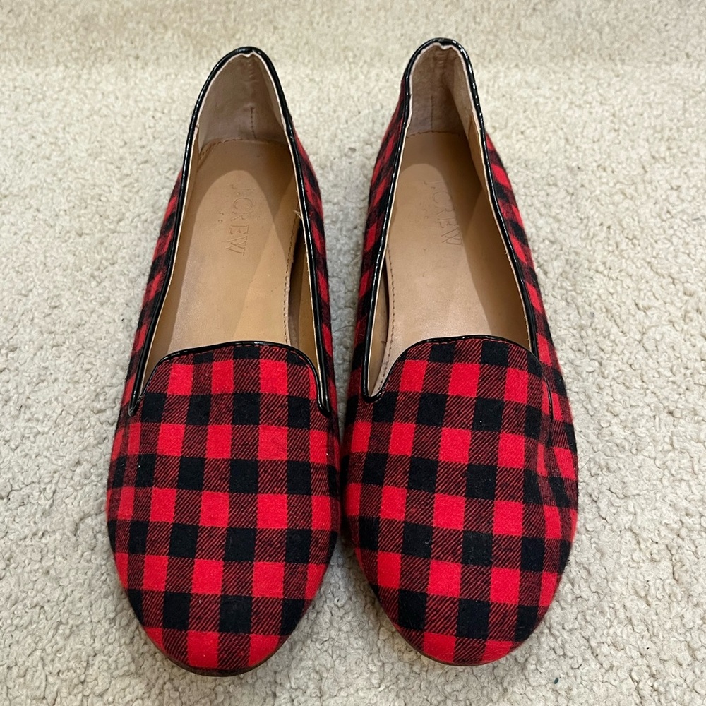 J crew Buffalo Check Plaid Flats